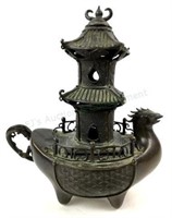 Chiense Bronze Bird / Ship Pagoda Incense Burner