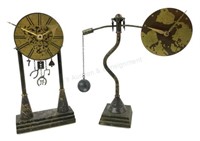 (2) Parvenue Brass & Steel Desk Clocks