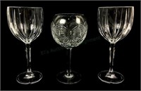 (3) Waterford Crystal Stemware Wine Glasses