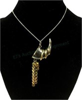 Sterling Silver Horn Pendant Necklace