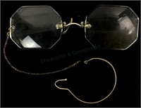 Antique Eyeglasses W/ 14k Gold Nosepiece