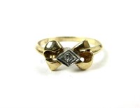 10k Gold Diamond Bow Ring