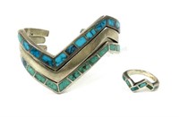 3 Pc. Sterling Silver Cuff Bracelet Set & Ring