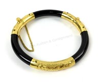 Bangle Bracelet W/ 24k Gold Accents