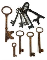 Large Antique Cast Iron Keys