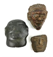 (3) Tribal Mask Amulets
