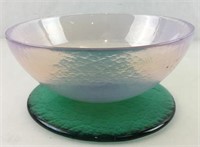 Hudson Beach  Art Glass Bowl & Plate