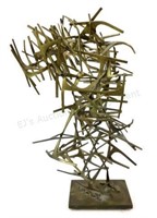 Abstract Brutalist Metal Sculpture