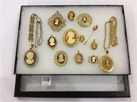 Collection of Ladies Contemp. Gold Cameo