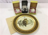 Lot of 4 Including Pickard Horn Owl Plate