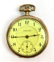 C.1915 10k Gold Hamilton 17 Jewel Pocket Watch