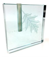 Stephen Schlanser Art Glass Maple Leaf Bud Vase