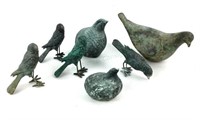 (7) Rustic Bronze & Brass Bird Figurines