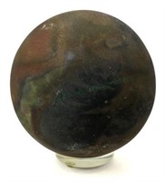 Evans Designs Raku Pottery Sphere Globe Sculpture