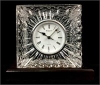 Waterford Crystal Clock W/ Wood Base