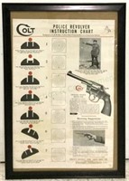 1943 Framed Colt Police Revolver Instruction Chart