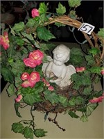 flower decor basket with angel