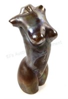 Signed Art Glass Female Nude Torso