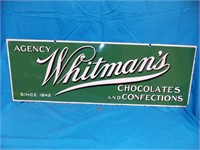 WHITMAN CHOCLATES DOUBLE SIDED PORCELAIN SIGN