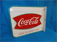1989 COCA-COLA DOUBLE SIDED FLANGE SIGN