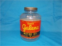 SUPER RARE GALENA ONE QUART OIL JAR-WWII ERA