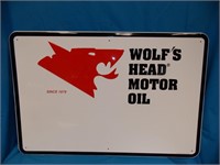 NOS WOLFS HEAD TIN SIGN (24" X 36")