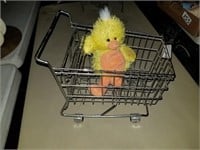 mini shopping cart & duck stuffed animal