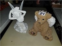 bear figurine & angel figurine