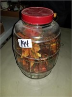 glass pickle jar & contents