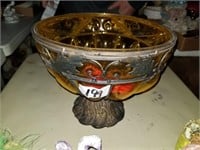 Joker figurines & amber bowl with iron stand