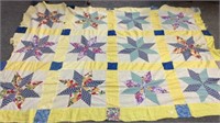 VINTAGE HAND SEWN 57" x 72" QUILT TOP