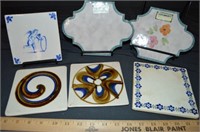 ASSORTMENT OF HAND-PAINTED TILES