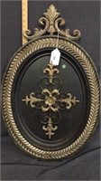 OVAL, METAL, ORNATE WALL HANGING