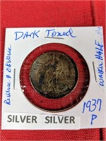 1937-P Toned Silver Walking Liberty Half Dollar