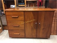 3 DRAWER CABINET W/DROP LEAF TABLE + BOOKSHELF