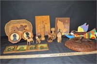 GROUPING OF 17 ASST PCS OF WOOD DECOR INCLUDING: