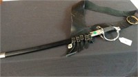 DECORATIVE 36" SWORD WITH SCABBARD AND LEATHER