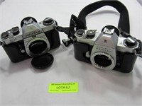 Two Pentax Camera Bodies Model Spotmatic F and KX