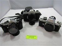 Three Assorted Pentax Cameras ME-K2-Spotmatic -F