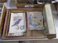 Box w/ vintage paper (some trade cards)