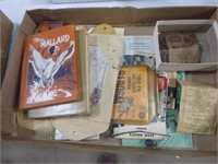 Box w/ vintage paper items