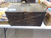 Antique covered wood box