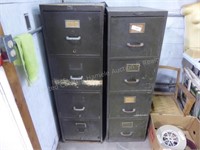 2 vintage wood file cabinets