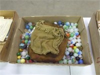 Box with marbles - some vintage
