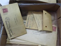 Box w/ vintage Wadham's Oil Co. envelopes & some r