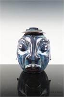 Ceramic Jar with Face Design