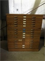 Wooden Flat Files 3-sections Oak