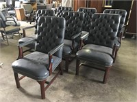 (6) Side chairs all leather