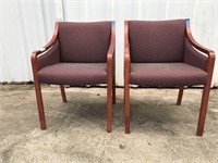 (2) Wood frame Steelcase Side Chairs