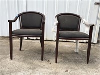 (2) Side Chairs Black fabric